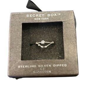 Secret Box NY Sterling Silver CZ Capricorn Zodiac Earrings NIB Gift Box